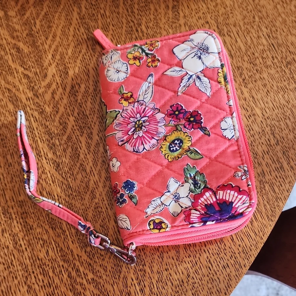 Vera Bradley Floral Wallet with Coral and Blue Accents - Picture 3 of 4